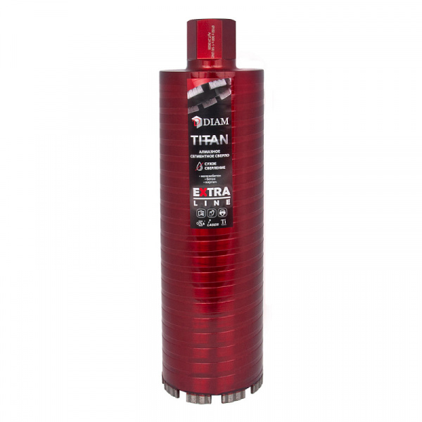 Сверло алмазное сегментное САСС 122x300х6x1,1/4UNC Extra Line Titan DIAM